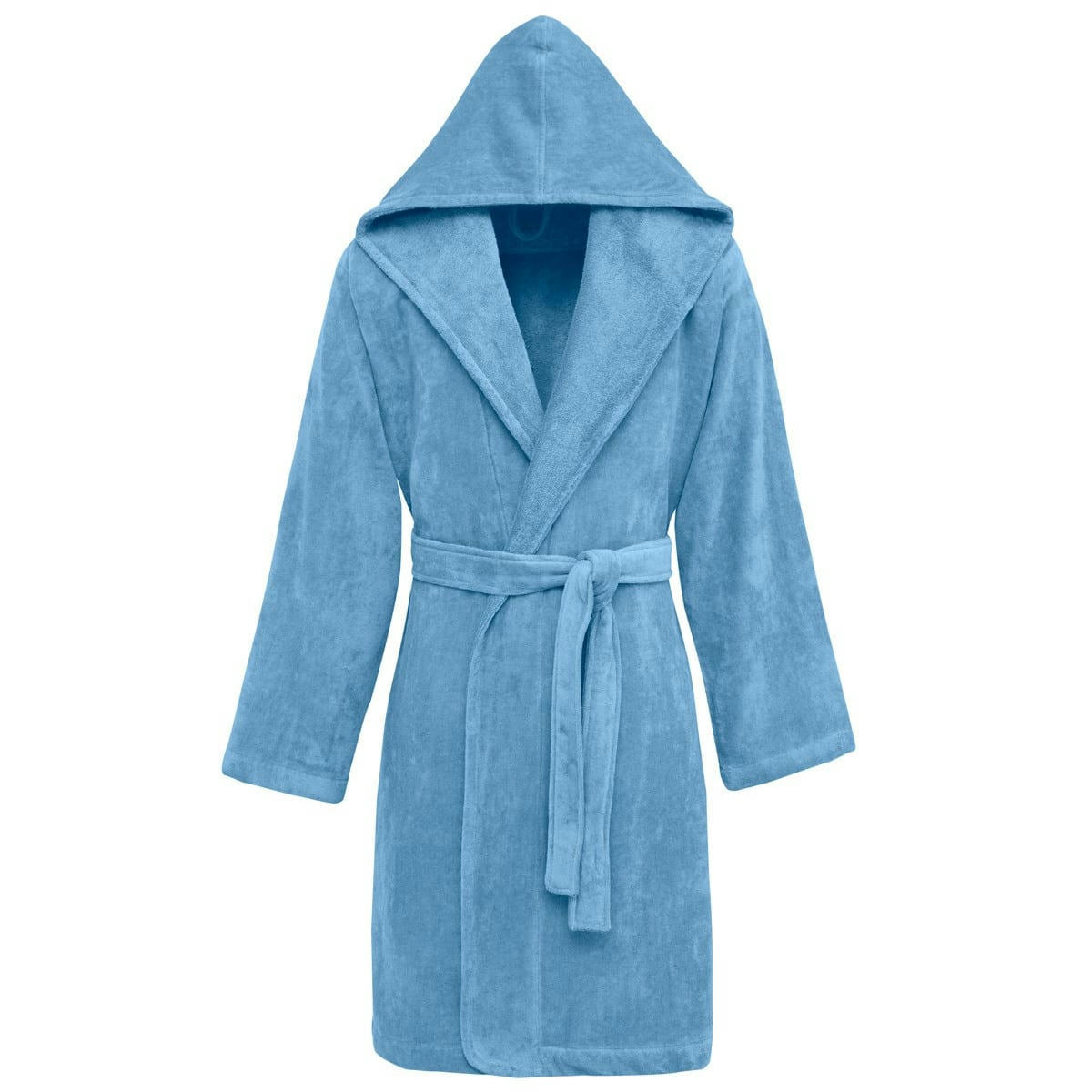 CONSTANT - Peignoir à capuche velours  cobalt L