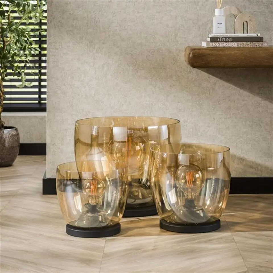 Hoyz Collection - Vloerlamp UP XXL - Amberkleurig Glas - &Oslash;48