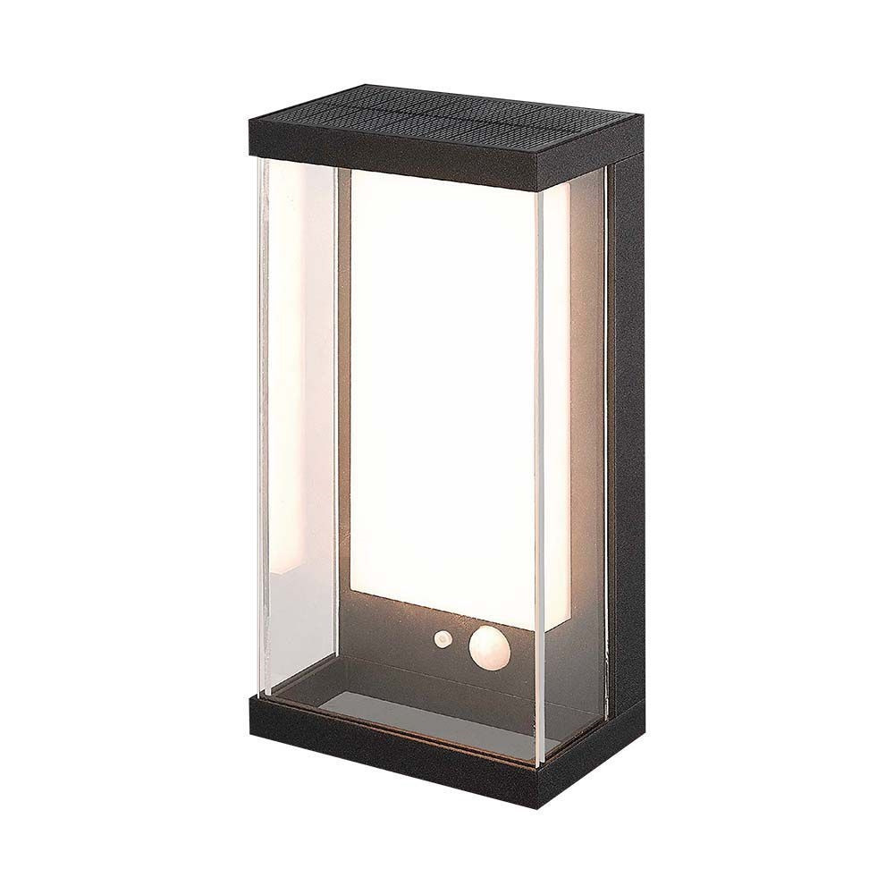 Kinkiet solarny VT-1193 z czujnikiem ruchu czarny LED 1x1W 95lm IP54 V-TAC