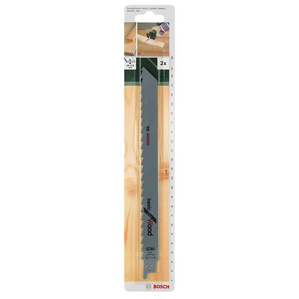 2 lames scie sabre HCS bois 228 mm S1111K - BOSCH - 2 609 256 700