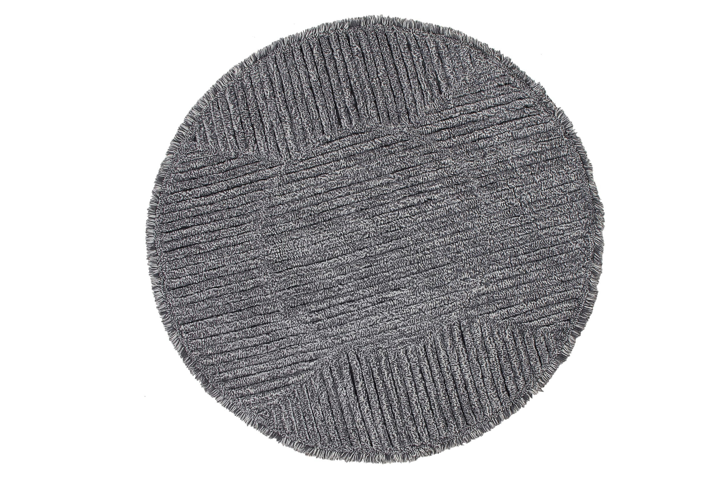 FIELDS - Tapis lavable en laine gris Ø160