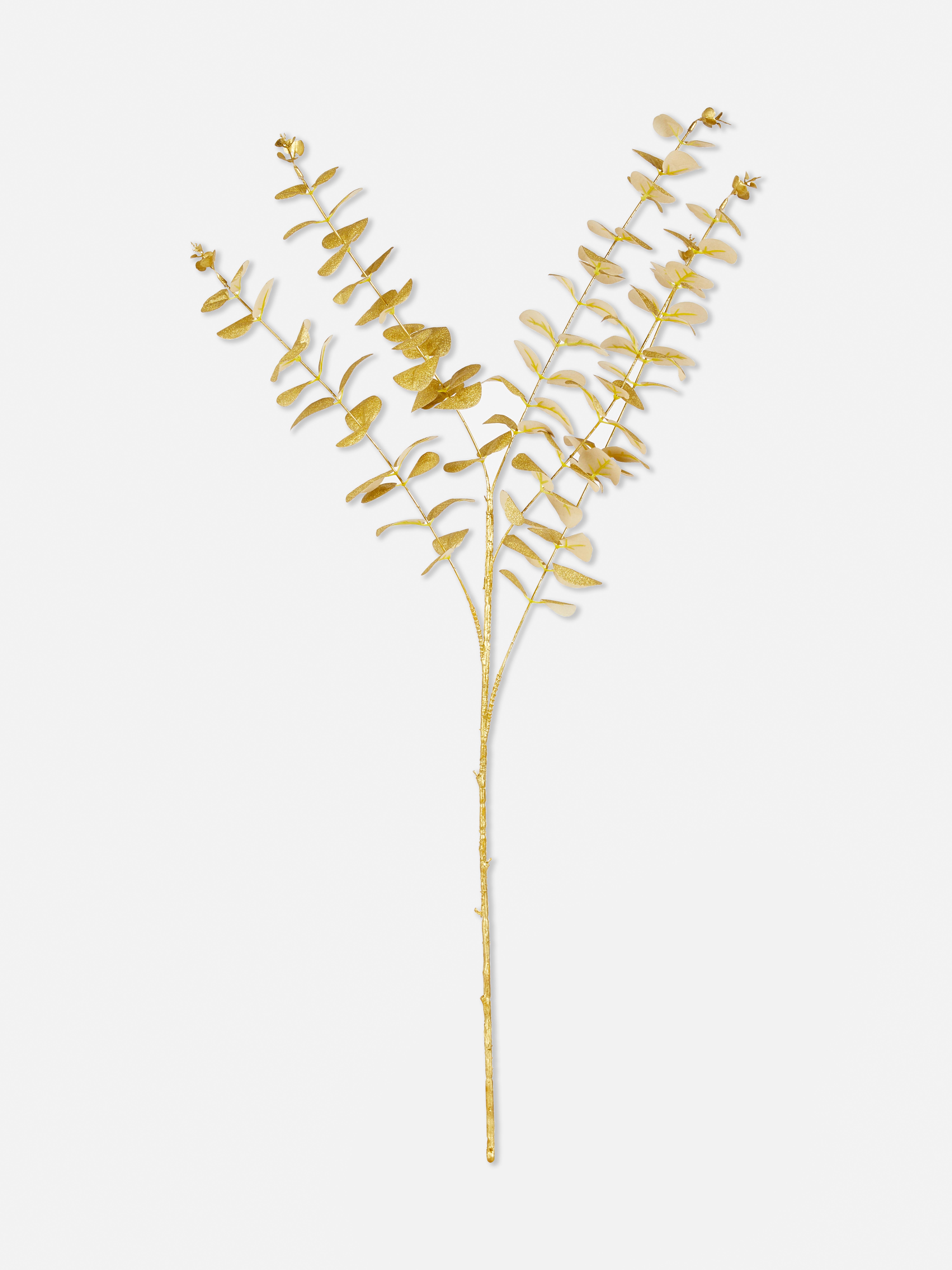 Faux Single Stem Metallic Eucalyptus