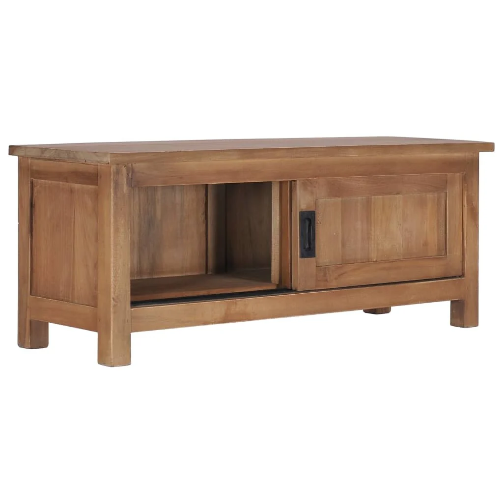 vidaXL TV Stand 35.4x11.8x13.8 Solid Wood Teak
