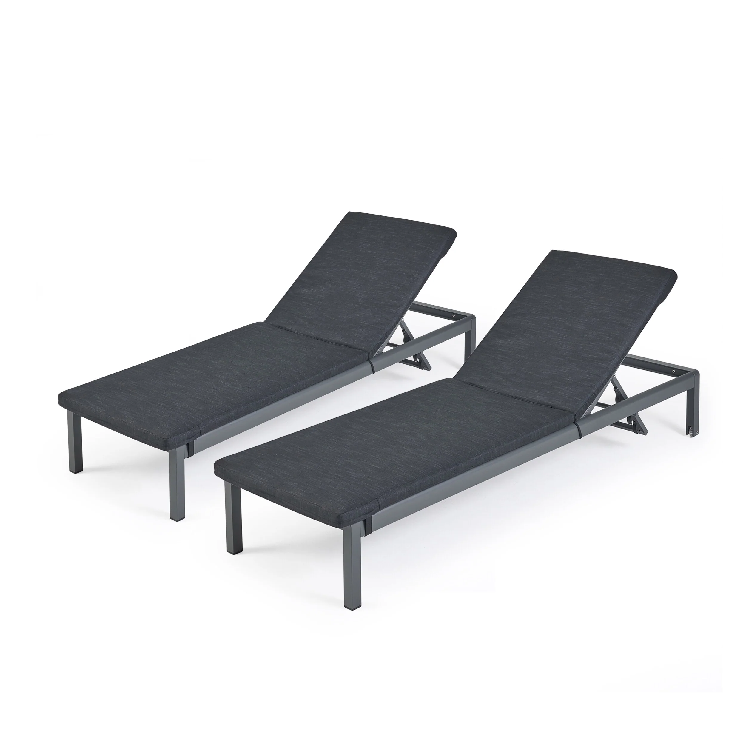 Cape Coral Outdoor Chaise Lounge with Cushion (Set of 2) by Christopher Knight Home