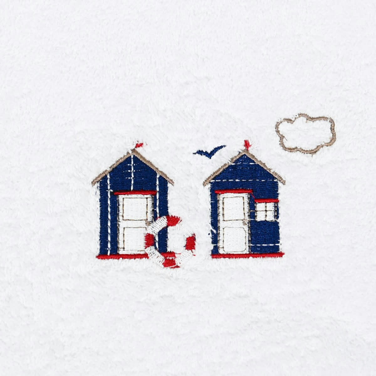 CABINE 21 - Lot de 3 torchons coton carrés Blanc 50x50 cm