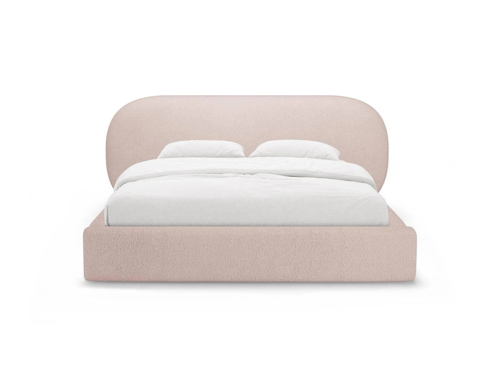 Bedframe Ovalo bouclé 140 x 200 met opbergruimte