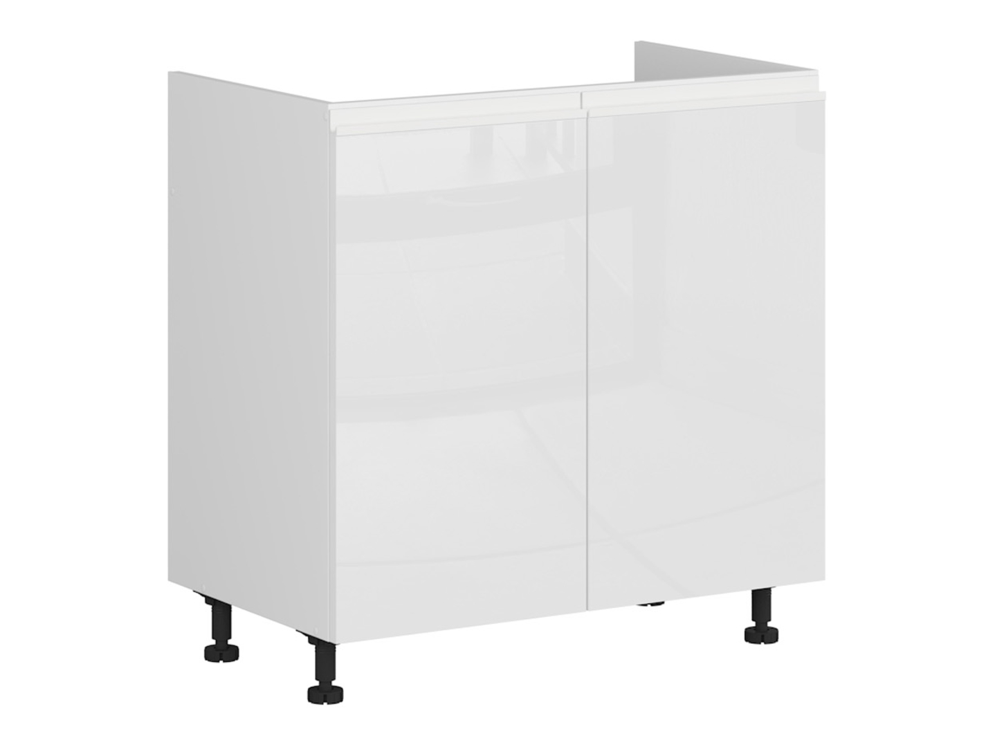 Szafka kuchenna pod zlewozmywak Sole 80 cm dwudrzwiowa biały połysk