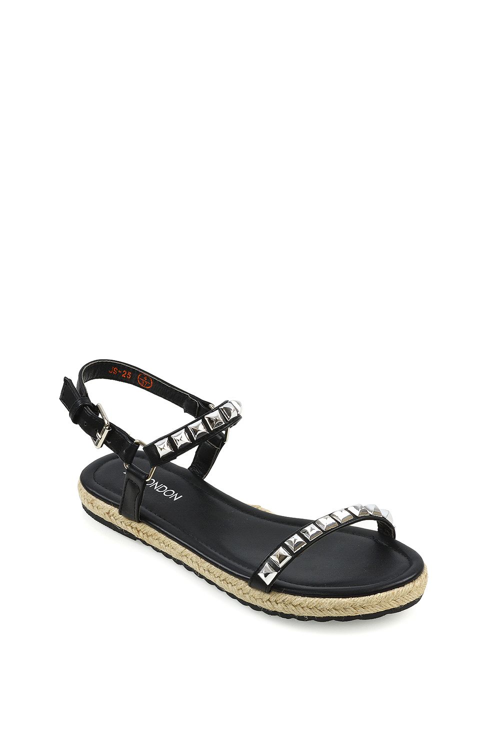 XY London Opaline' Studded Flat Espadrille Sandals with Slingback
