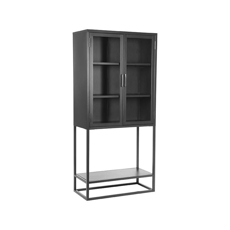 LABEL51 Vitrinekast Level - Zwart Metaal - 70x35x150cm