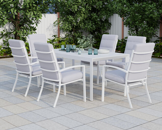 Jette 6 Seater Dining Setting Bundle - Bone