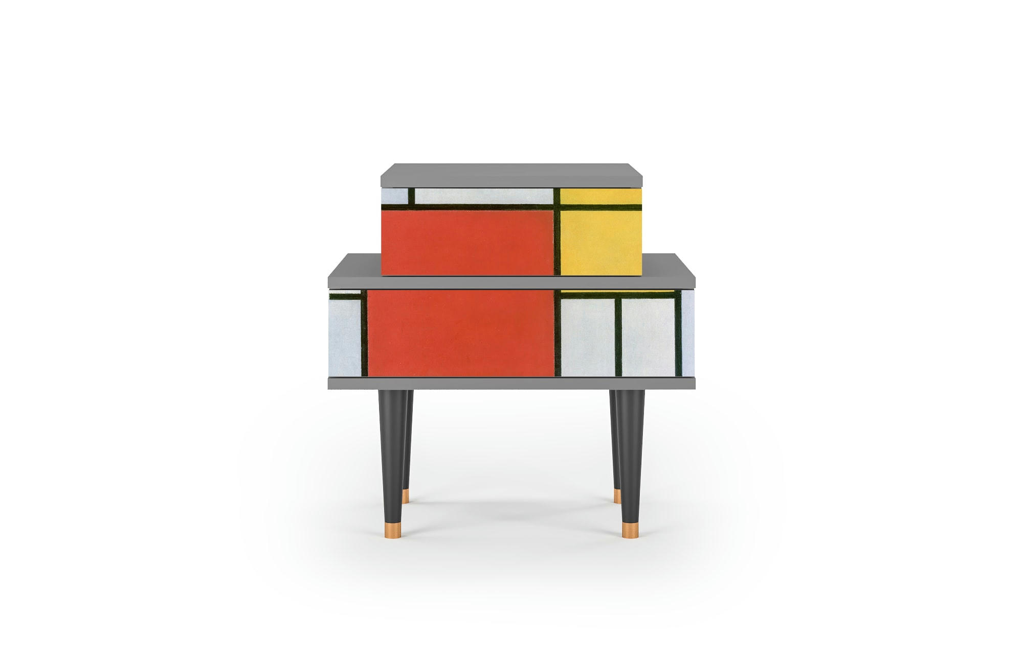 - Table de chevet multicolore 2 tiroirs L 58 cm