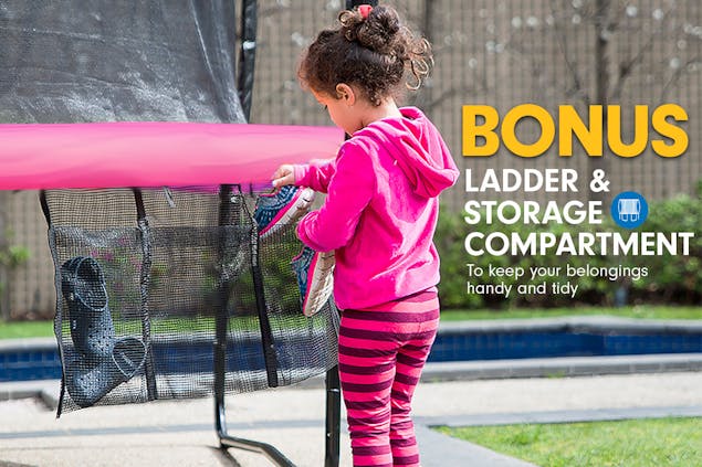 NNEDPE Kahuna Trampoline 6ft with Roof - Pink
