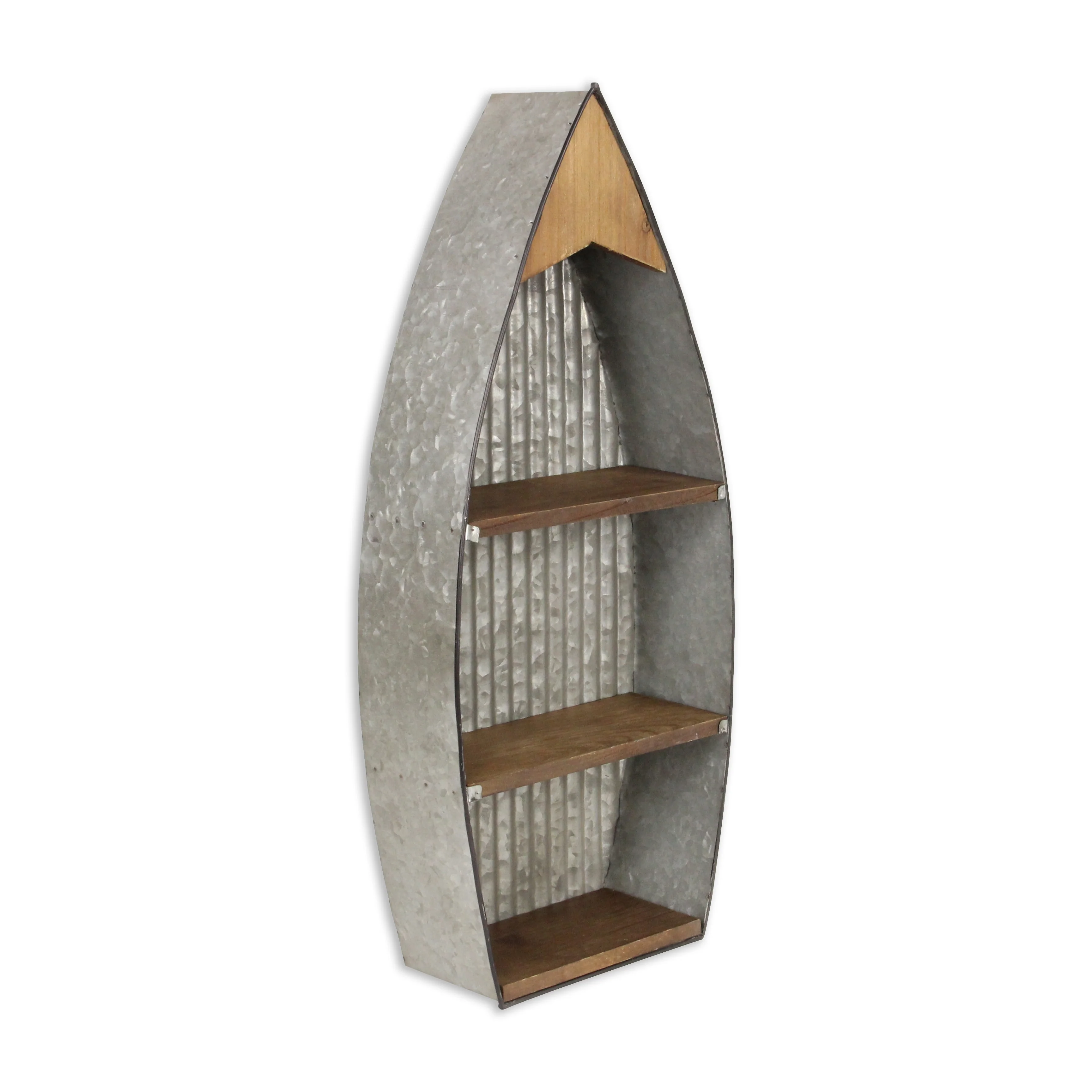 10.5 Gray and Brown Wall Hanging Boat with Shelves