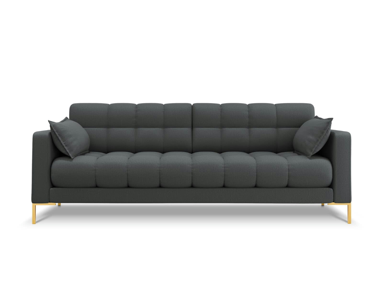 MAMAIA - Canapé 3 places en tissu structurel gris foncé