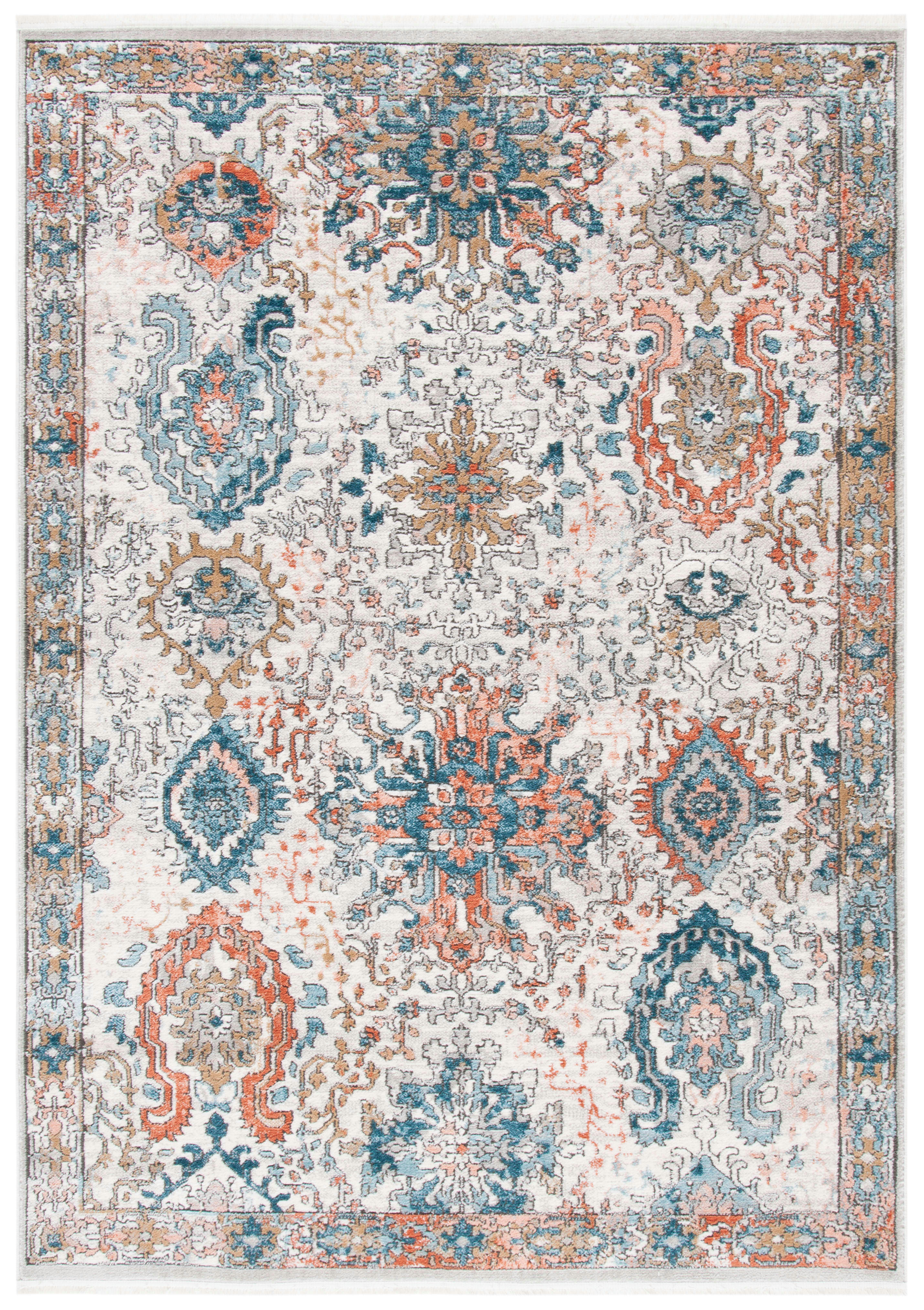 SHIVAN - Tapis de salon interieur en gris & bleu, 160 x 229 cm