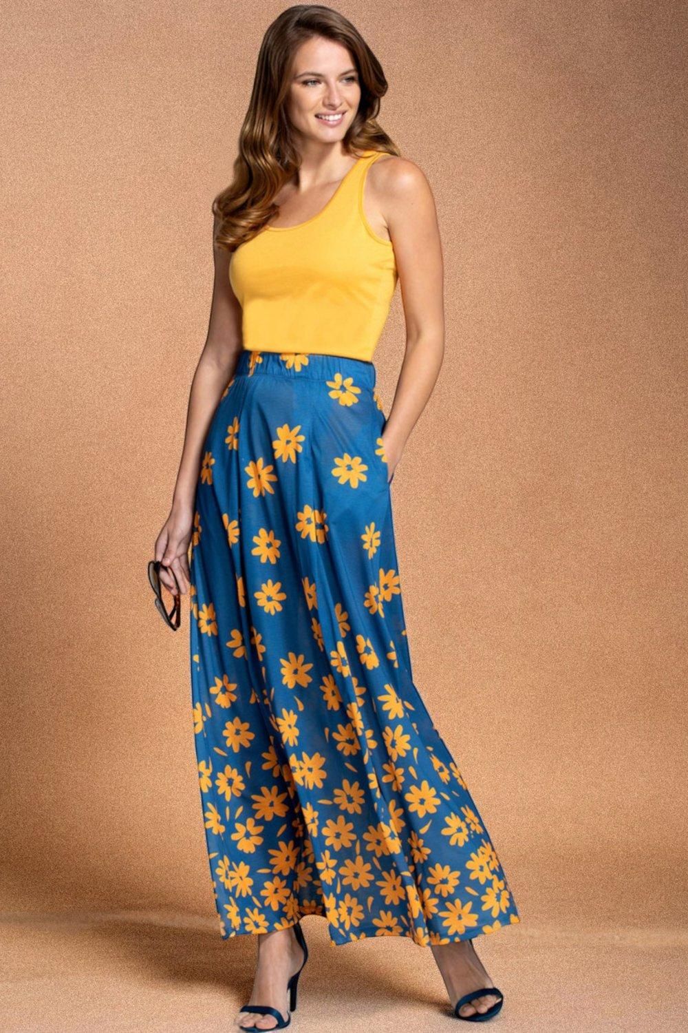 Hot Squash Box Pleat Maxi Skirt