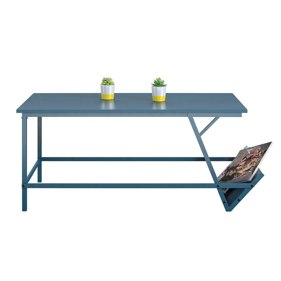 Regal - Salontafel in blauw met metalen frame