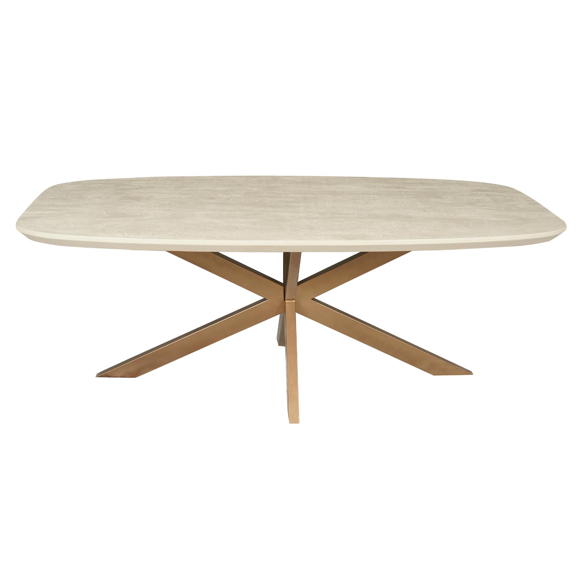 Table à manger bois sable bords arrondis 160 cm CORTINA