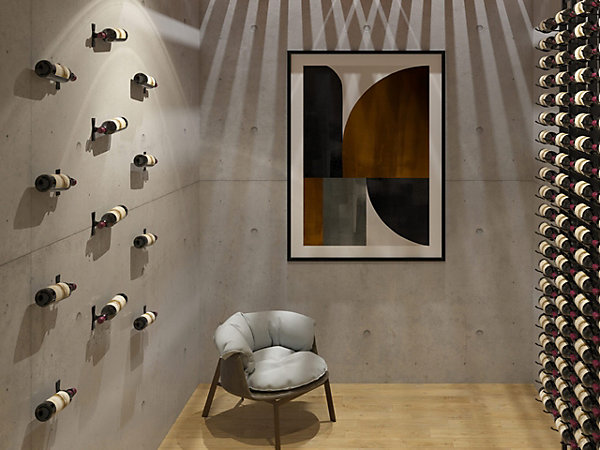 Helix Simple noir support à bouteille de vin mural pour 1 bouteille gauche