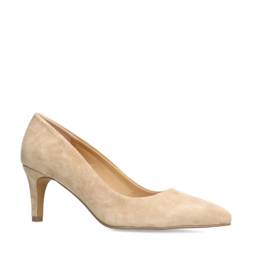 Manfield Beige suède pumps