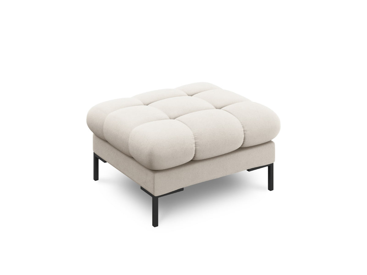 Cosmopolitan Design Poef Bali structurele stof, beige - 60x60x41cm