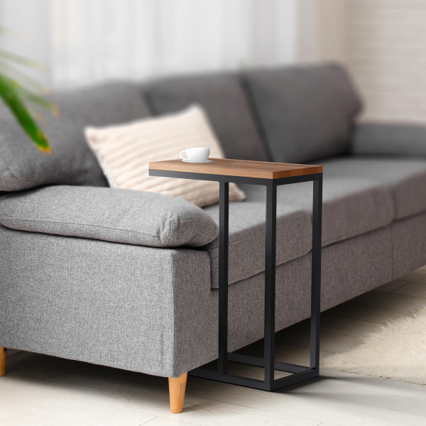 Stolik boczny Manteo 46x25x63 cm czarny drewno