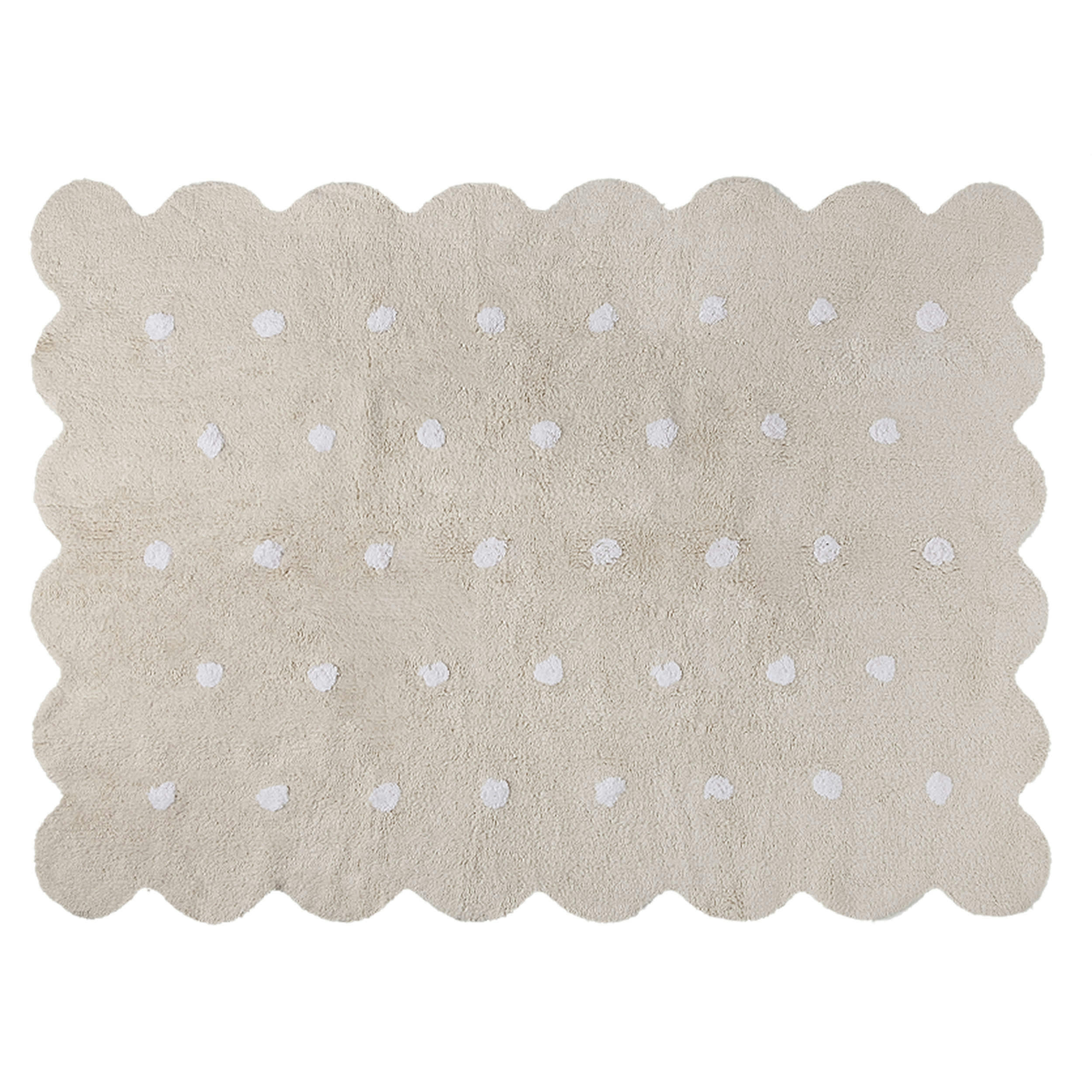 BISCUIT - Tapis coton forme biscuit beige 120x160