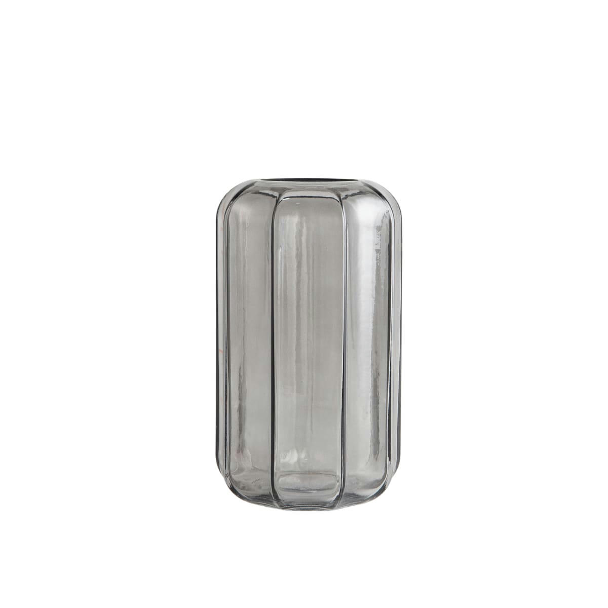 ISANDRE - Vase en verre gris H22