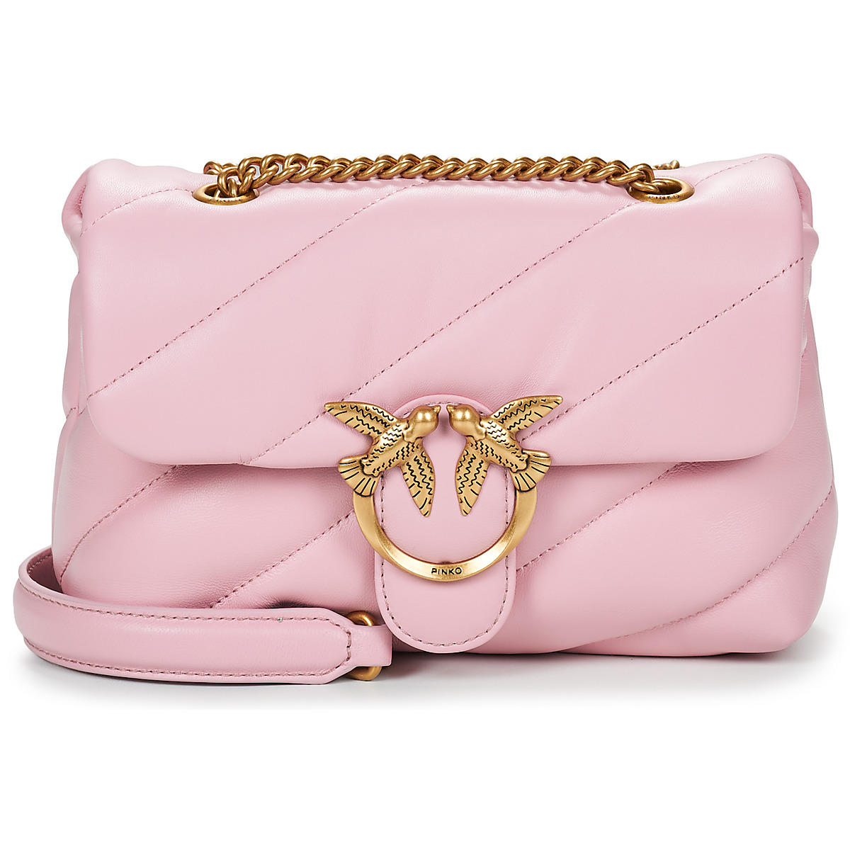 Pinko - LOVE PUFF MINI CL SHEEP NAPPA - Pink / Gold