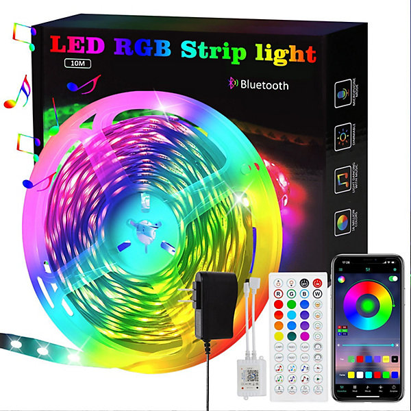 Bande LED NETTLIFE RGB réglable avec application de télécommande Bande LED