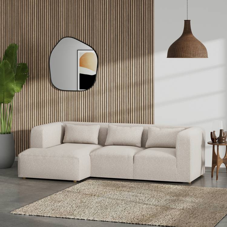 Habitat Lars Left Hand Corner Sofa - Natural - Ash Leg