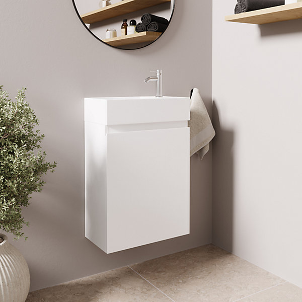 Meuble lave-mains blanc brillant LOMAZOO Malibu- 40cm