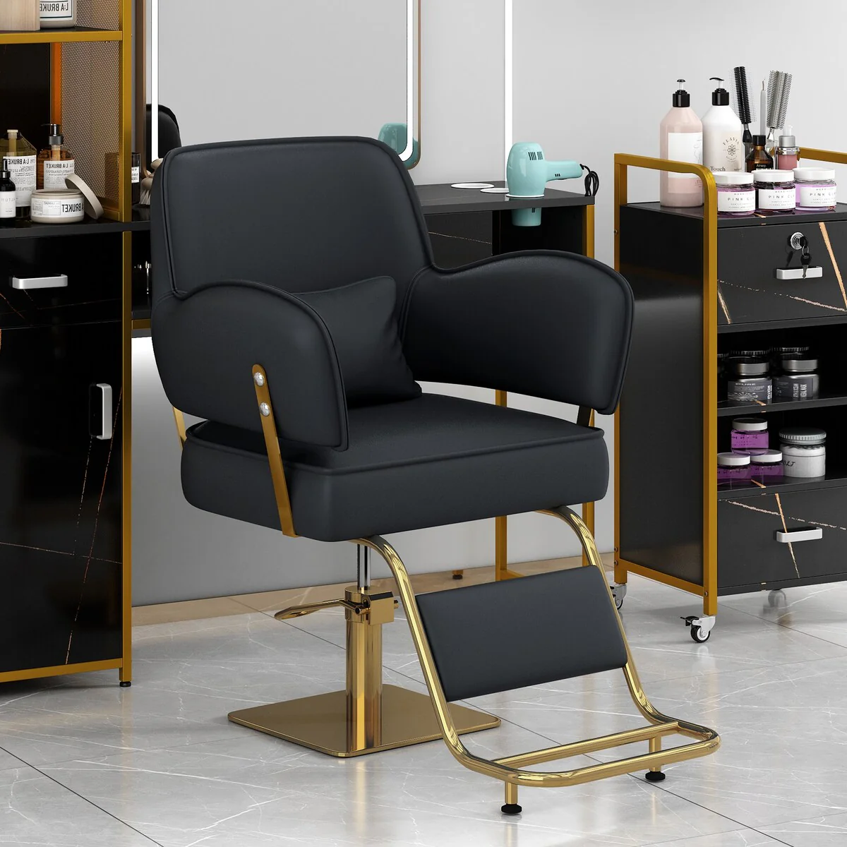 Elegant Barber Chair,Salon Chair for Hair Stylis,with Heavy Duty Hydraulic Pump Adjustable Barber Chair