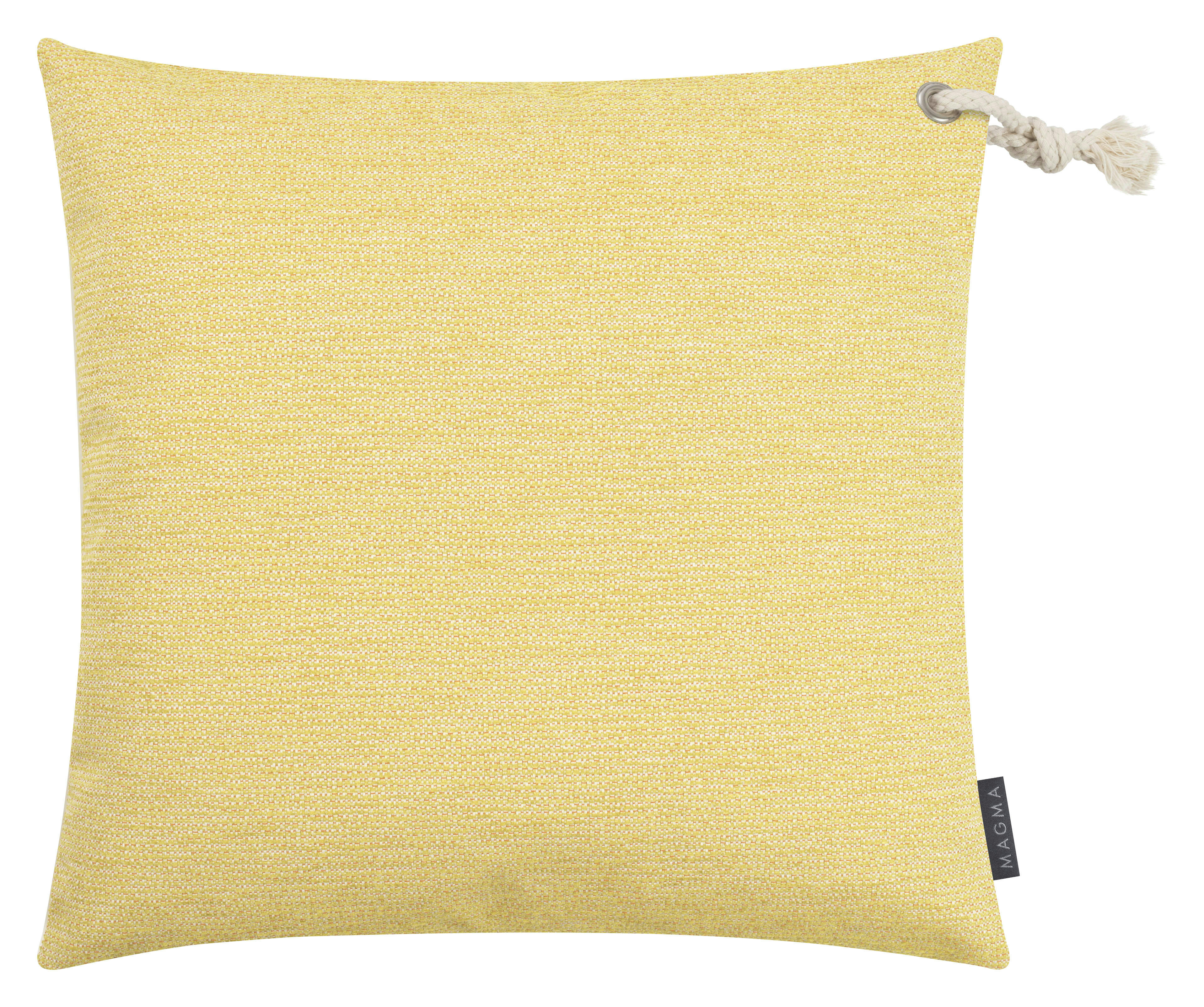 CATANIA - Housse de coussin extérieur chinée moutarde - 50x50