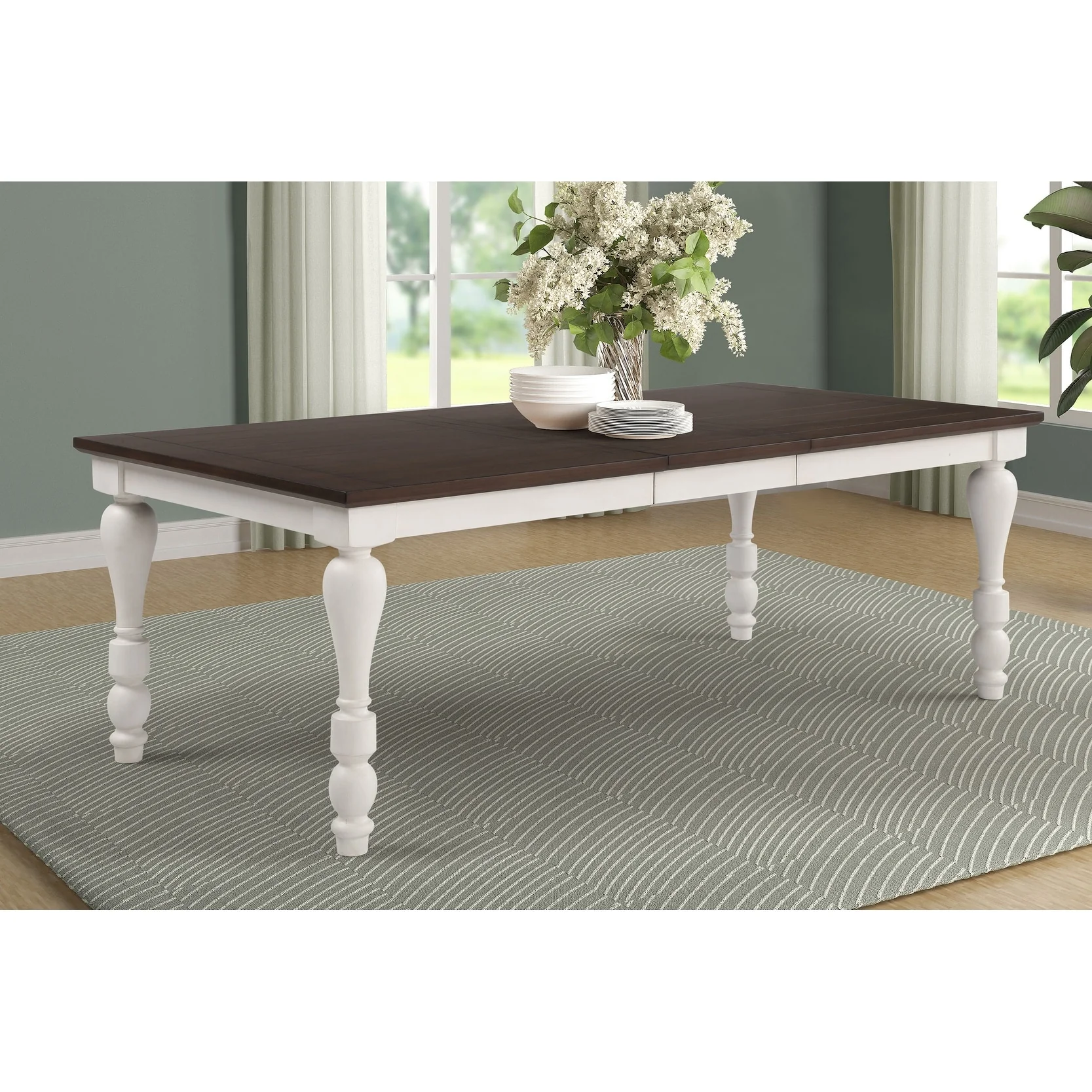 Madelyn 86-inch Extension Leaf Dining Table Coastal White