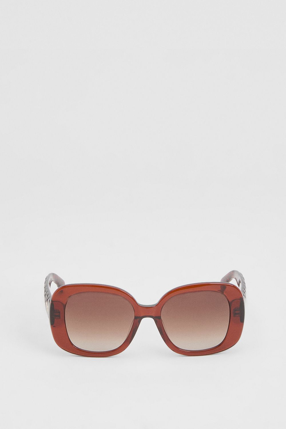 KarenMillen Rounded Snake Effect Sunglasses