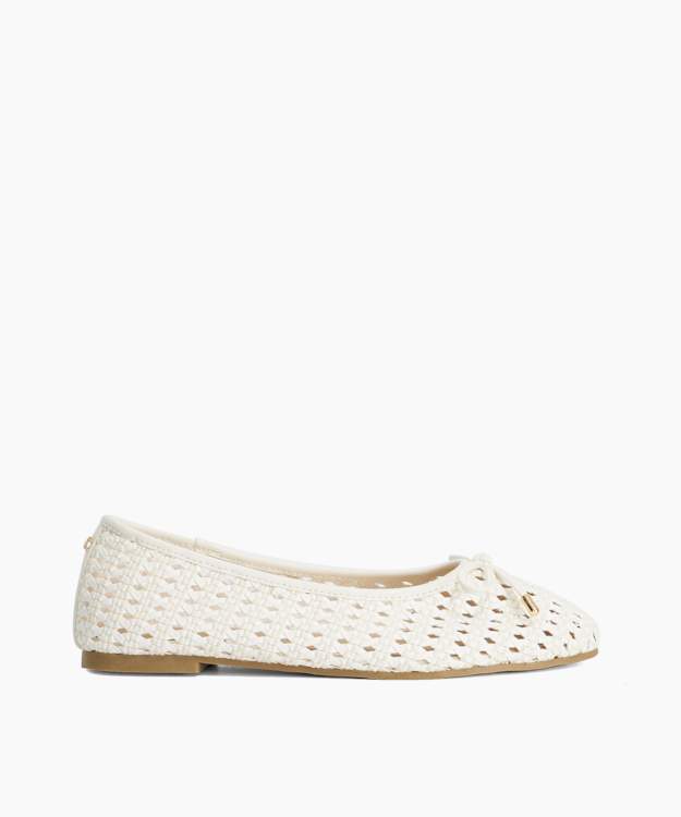 Hypnos Ecru - Woven Raffia Ballet Flats