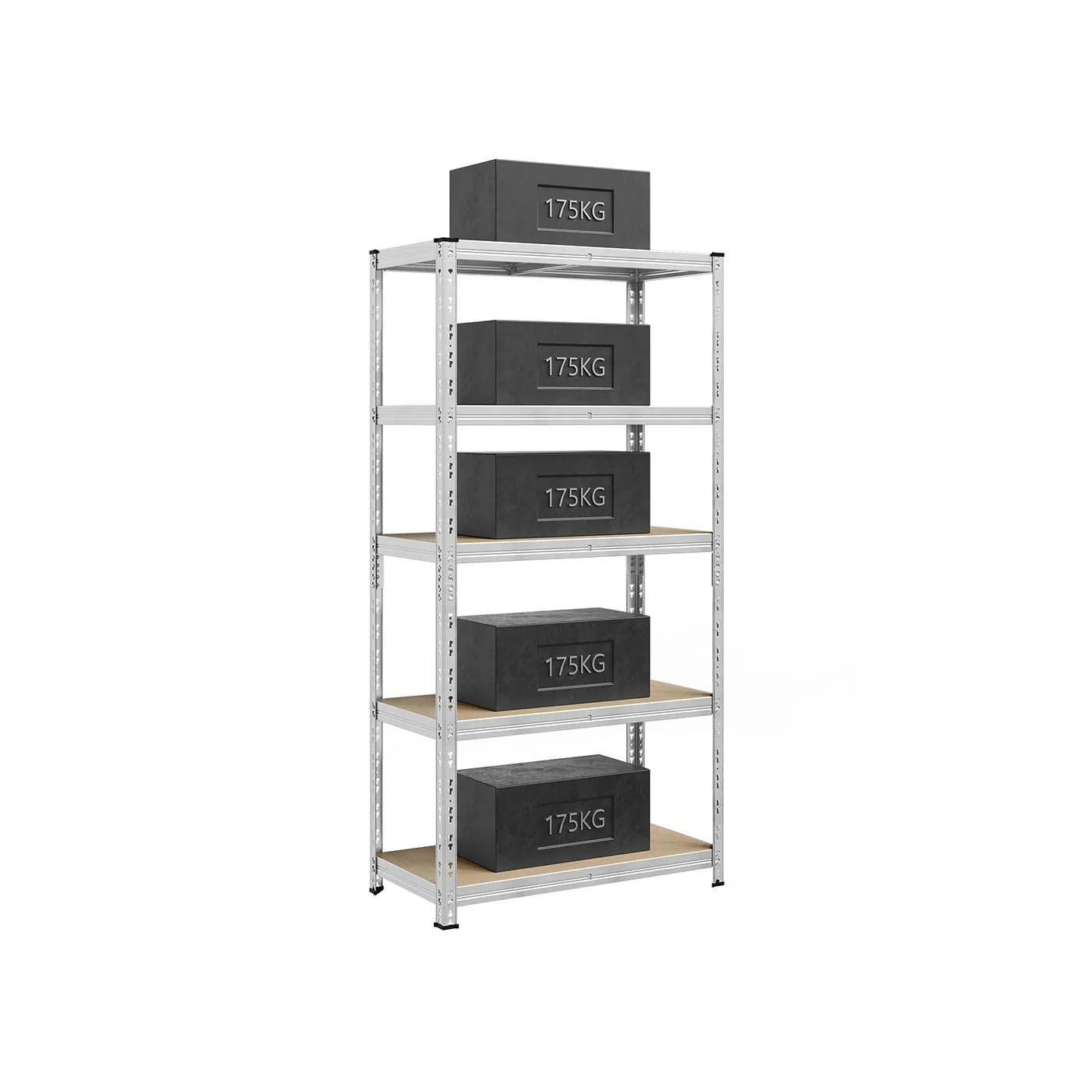 Étagère métallique robuste à tablettes réglables
