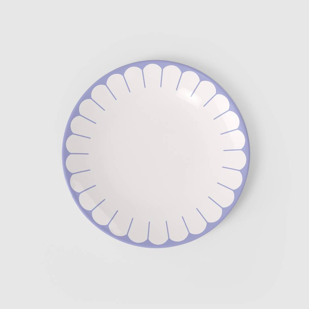 Fleur Dinner plate - Blue, 10.5'', Premium Porcelain