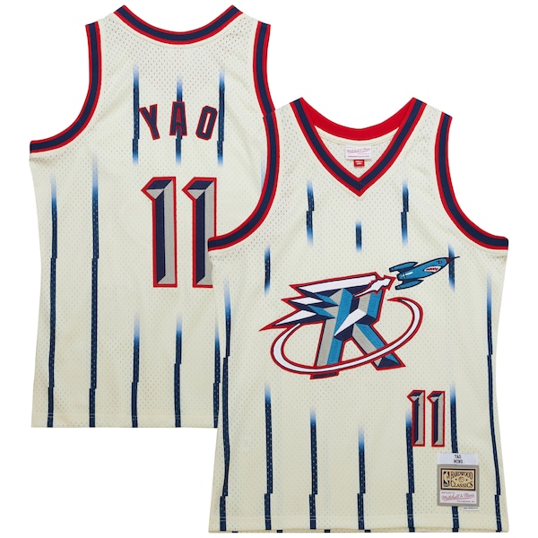 Yao Ming Houston Rockets Chainstitch Swingman Jersey - Cream