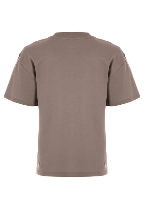Older Boys Brown Cotton T-Shirt