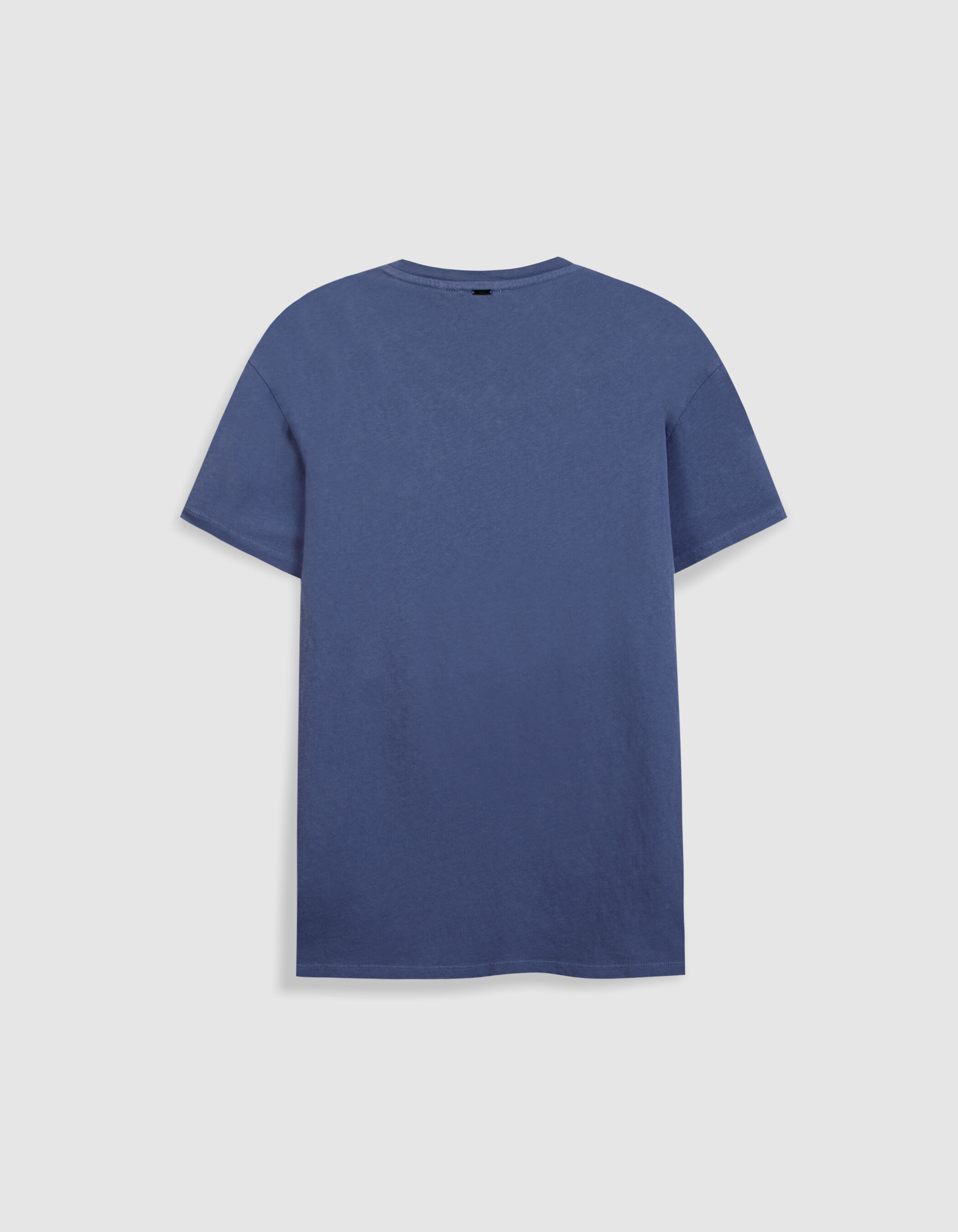 T-shirt col rond bleu coton bio Homme