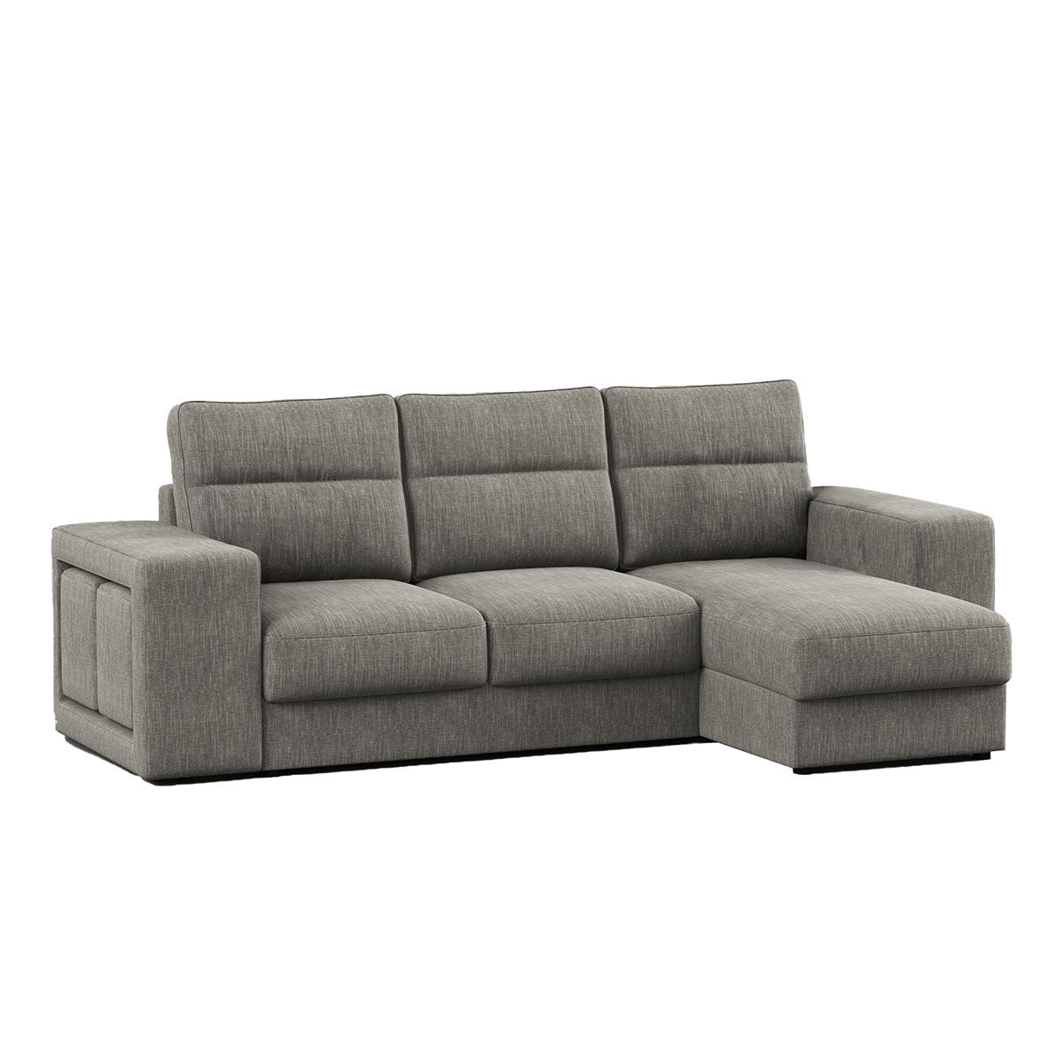 Sofá cama com chaise longue reversível TRENTO cinza