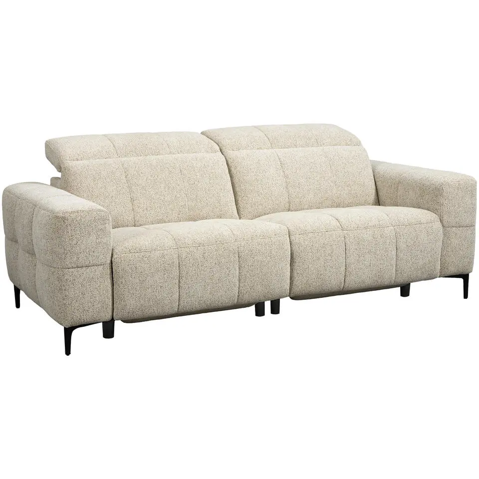 Bank Maeve elektrisch verstelbaar 3-zits - beige gem&ecirc;leerd