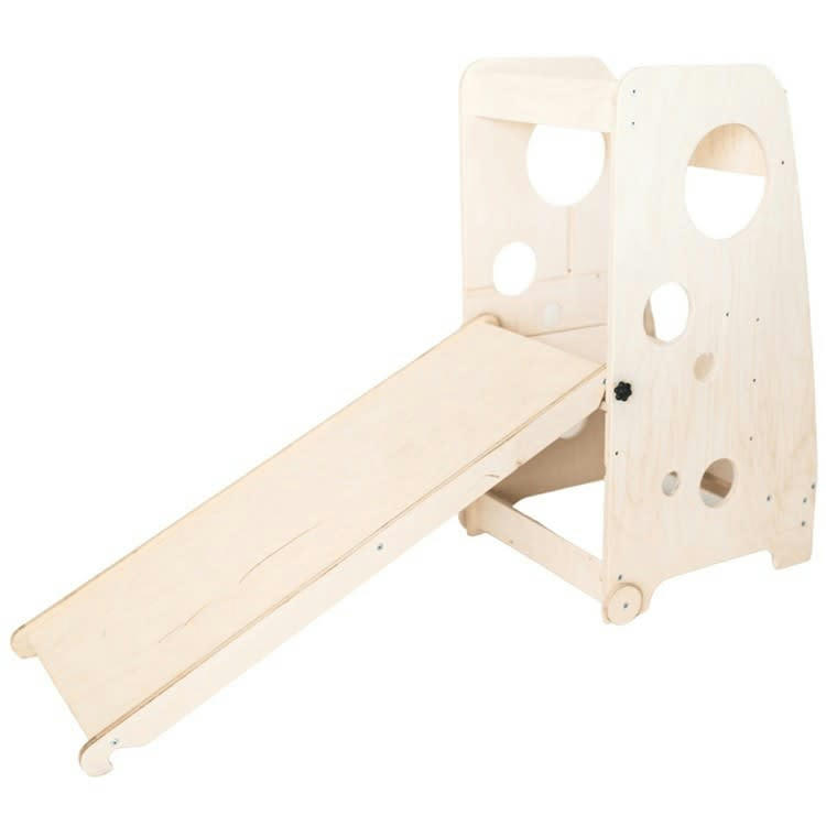 ARIA & TOBOGGAN - Tour d'observation Montessori enfant effet bois naturel 85x45x44 cm