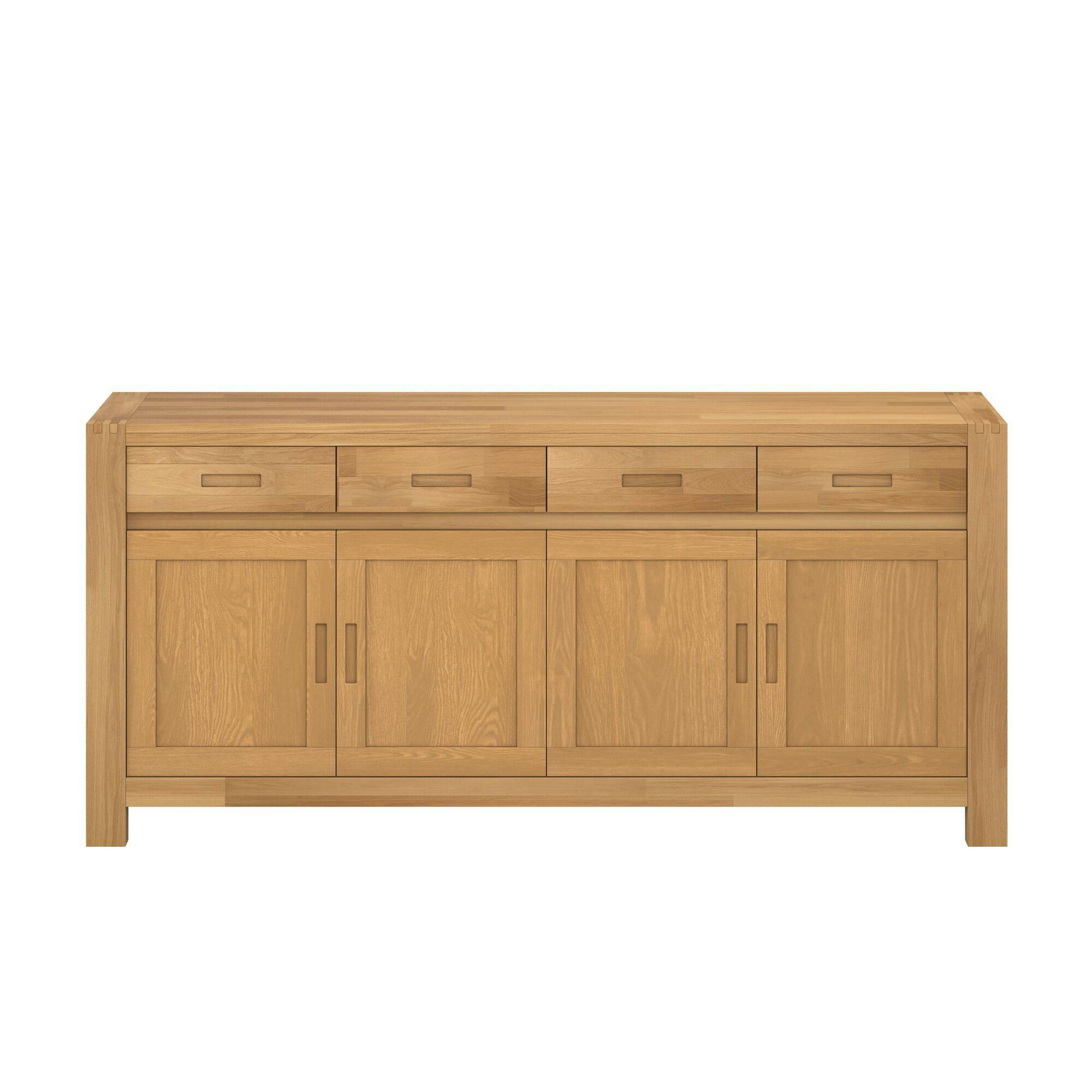 LUMINESCENCE - Buffet 4 portes, 4 tiroirs en bois finition chêne huilé