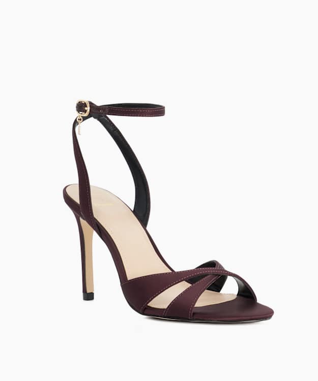 Marshmallows Purple - Satin Strappy Heeled Sandals