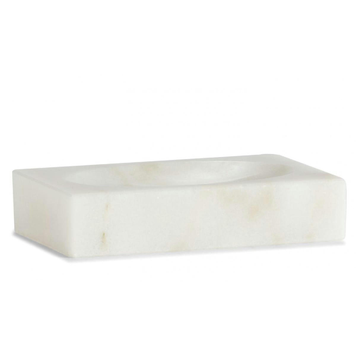 MARBRE - Porte savon rectangulaire en marbre blanc
