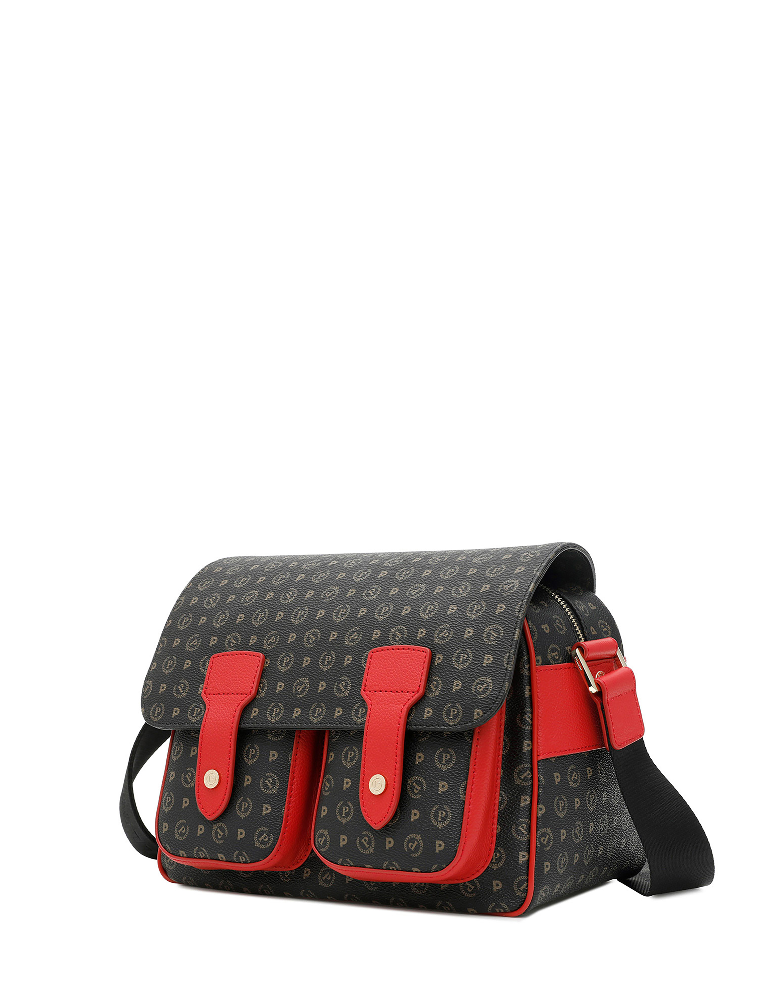 Borsa Messenger Small Heritage Logo Classic Nero/lacca
