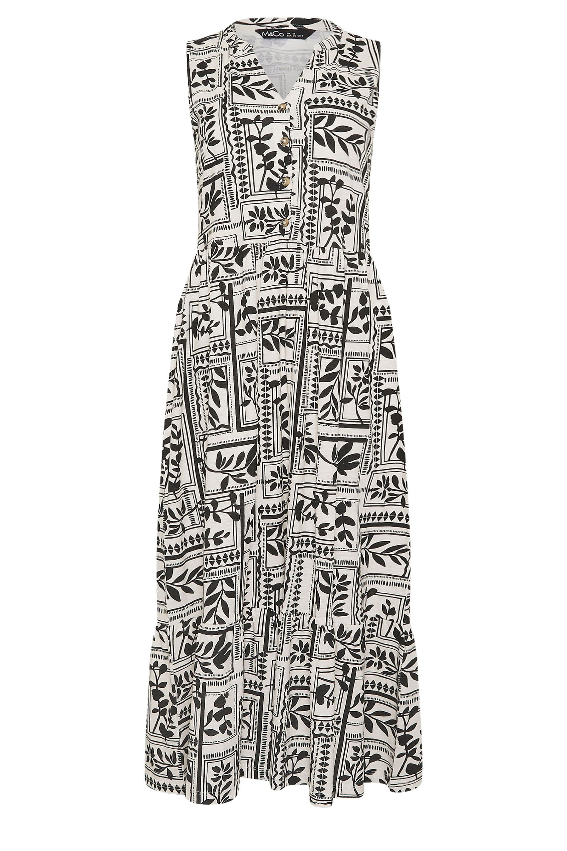M&Co Printed Cotton Sleeveless Midi Dress